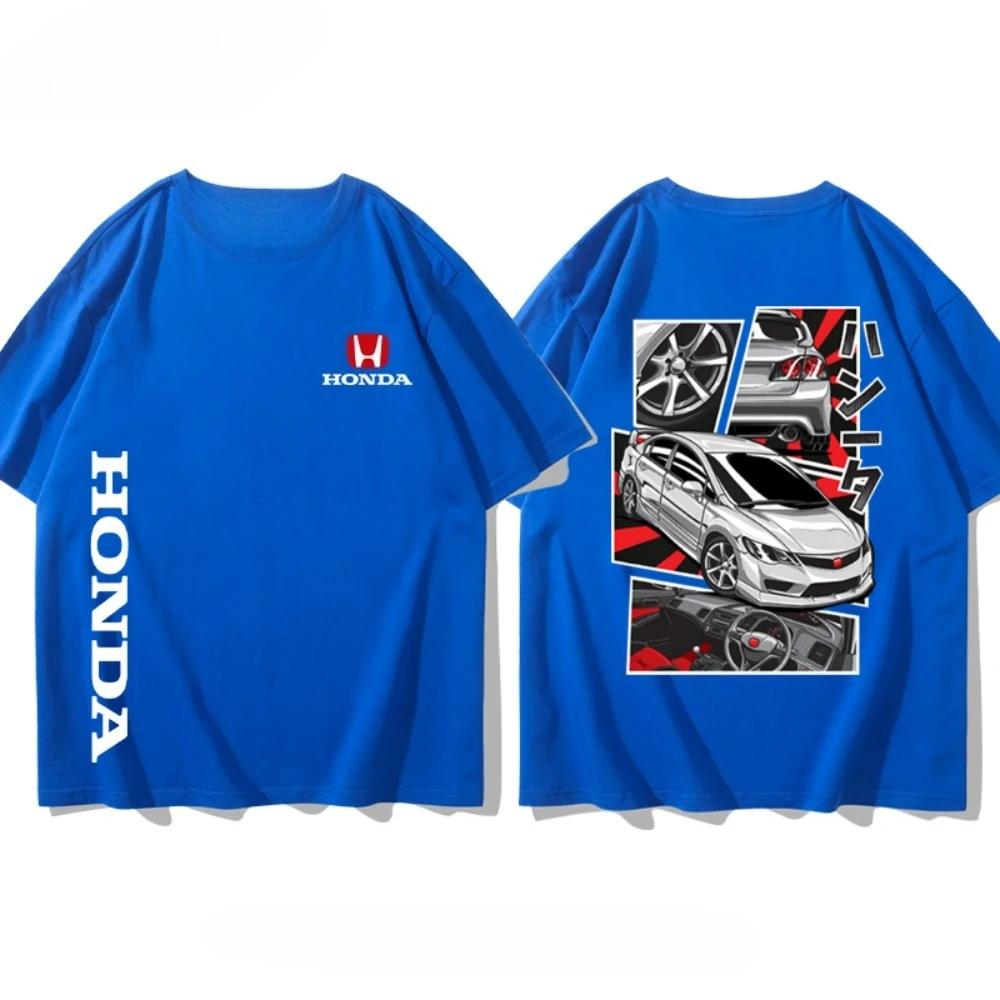 

Honda Civic Літня Гаряча Нова Модна Футболка Перегонова Чоловіча Футболка Ретро Серія Мотоциклів З Принтом Вільний Короткорукавий Комбінезон 4XL чорний