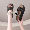 Woman Shoes Bow Platform Black Roman Style Sandals for Women 2025 Trending Asian Size on Sale Wholesale Pvc Daily Low Price Shoe