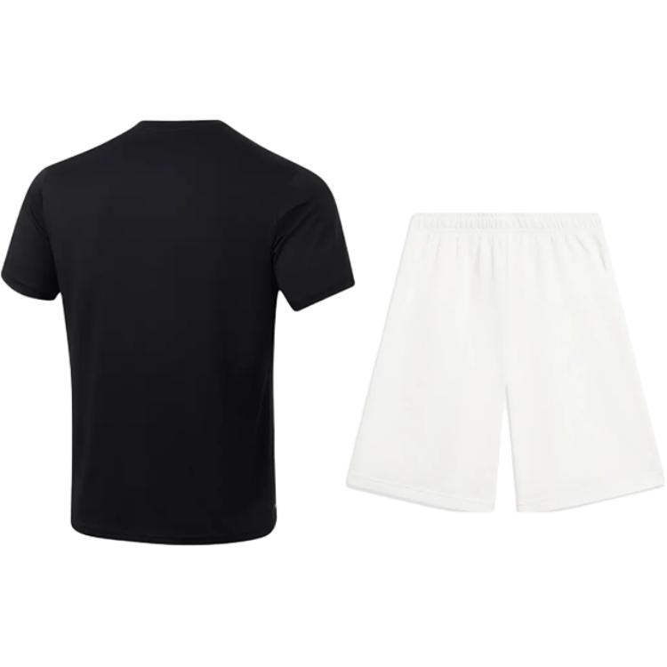 Li-Ning Simple Fitness Quick-Drying Breathable Round Neck Pullover Short Sleeve T-Shirt Casual Sports Set Unisex Tops ATSU817-1+AKST593-7