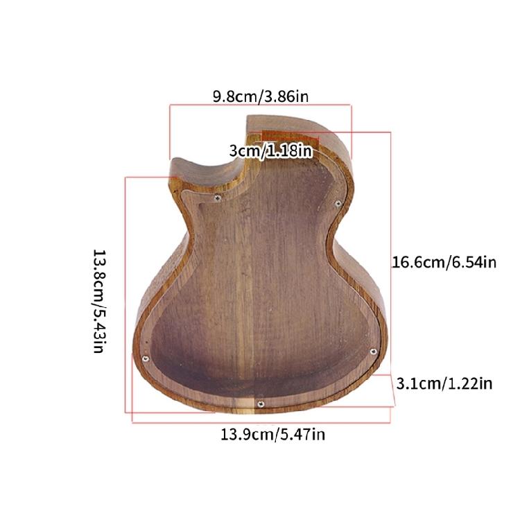 Wood Money Saving Bank Guitar Shape Coin Jar Coin Storage Box Home Decoration Coin Bank Cash Saving Box Easy To Use