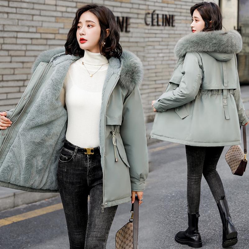 Autumn and Winter Parka Mid To Long Down Coat, Cotton Jacket Adding Velvet and Thickening Cotton Coat, Warm and Casual Cotton Jacket