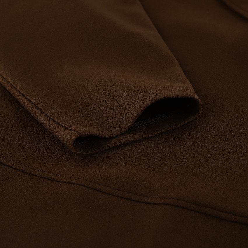 High-end Women's Autumn/Winter Woolen Coat with Versatile Waist Tie and Suit Collar