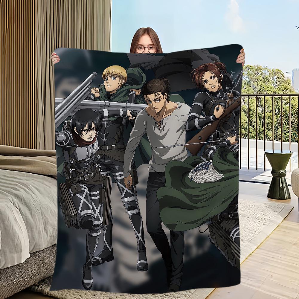 Anime A-Attack On T-Titan Cool Blanket Soft Comfortable Nap Plush Suitable For Iiving Room Office Bedroom Birthday Home Kid Gift