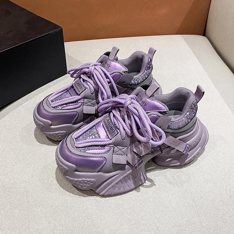 Women's Autumn and Winter Soft-soled Dad Shoes Lightweight Thick-soled Height-enhancing Casual Sports Shoes