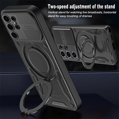 Camera Protection Bracket Case for Samsung Galaxy S25 S24 S23 S22 S21 S20 UItra FE Plus For Magsafe Shockproof Matte Cover