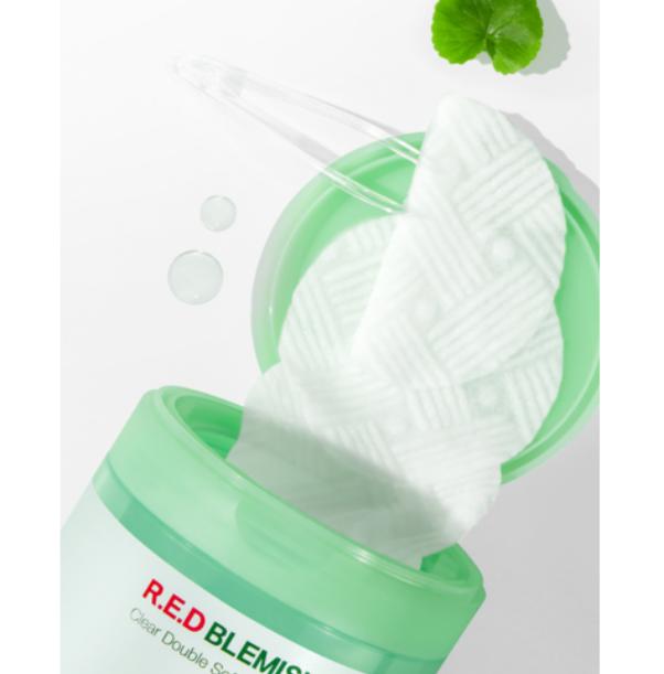 Dr.G Red Blemish Clear Dual Texture Toner Pads Soothing & Gentle Exfoliating Care 180ml 60 Pads