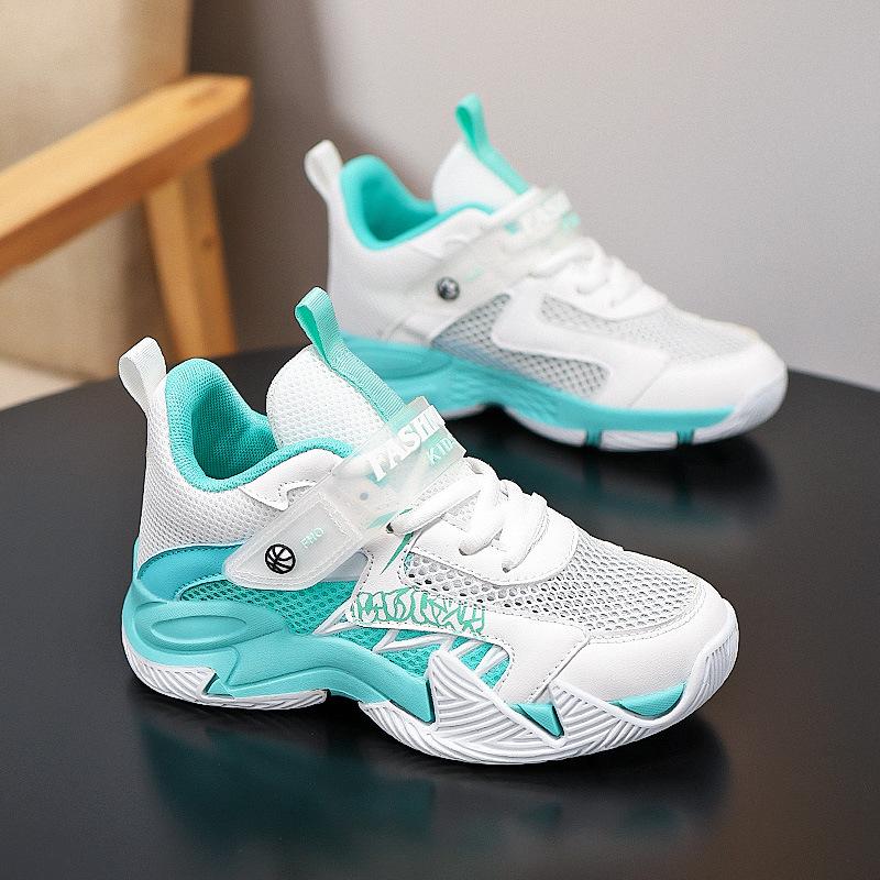 Sommer Kinder Basketball Sportschuhe neu Mittelschulkinder Grundschuljungen spielen Mesh professionelle Trainingsschuhe