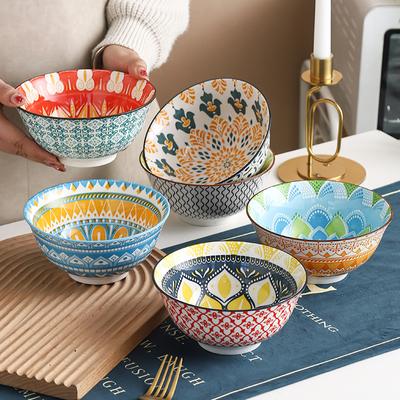 6,25 cala Miska w stylu bohemy Kreatywna miska ceramiczna na ryż, zupę z makaronem ryżowym, sałatkę, Naczynia do domu i kuchni, Zestaw retro naczyń restauracyjnych 2025