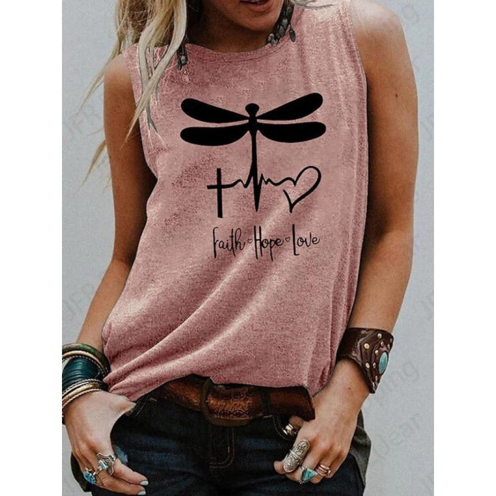 

Майки с принтом перьев, женская мода, жилет без рукавов, сексуальный повседневный винтажный топ-майка, повседневные топы с круглым вырезом, женская одежда 2024 L