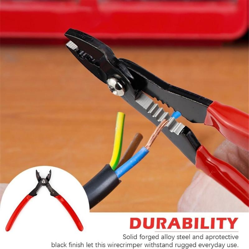 Professional 7Inch Electrical Wire Stripper With Stripping Crimping Cutting Splicing Function Heavy Duty Ergonomic Grip