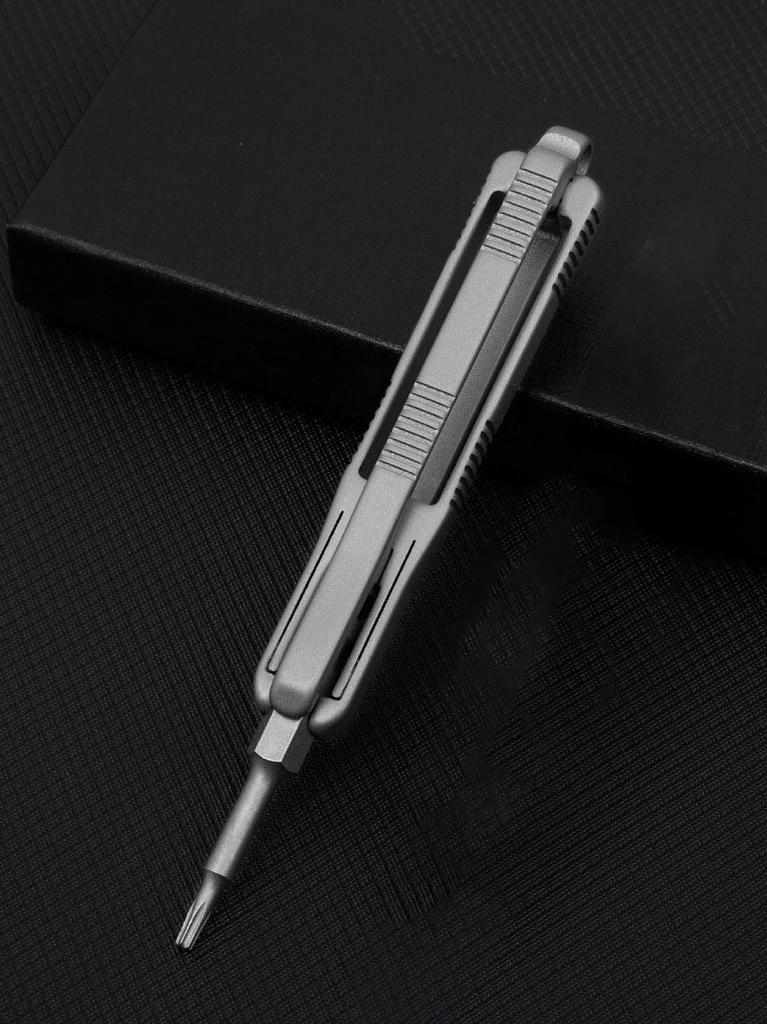 Titanium Alloy Removable Hex Head Screwdriver Portable Gadget Magnetic Screwdriver Bit Outdoor Riding Camping EDC Pocket Tools