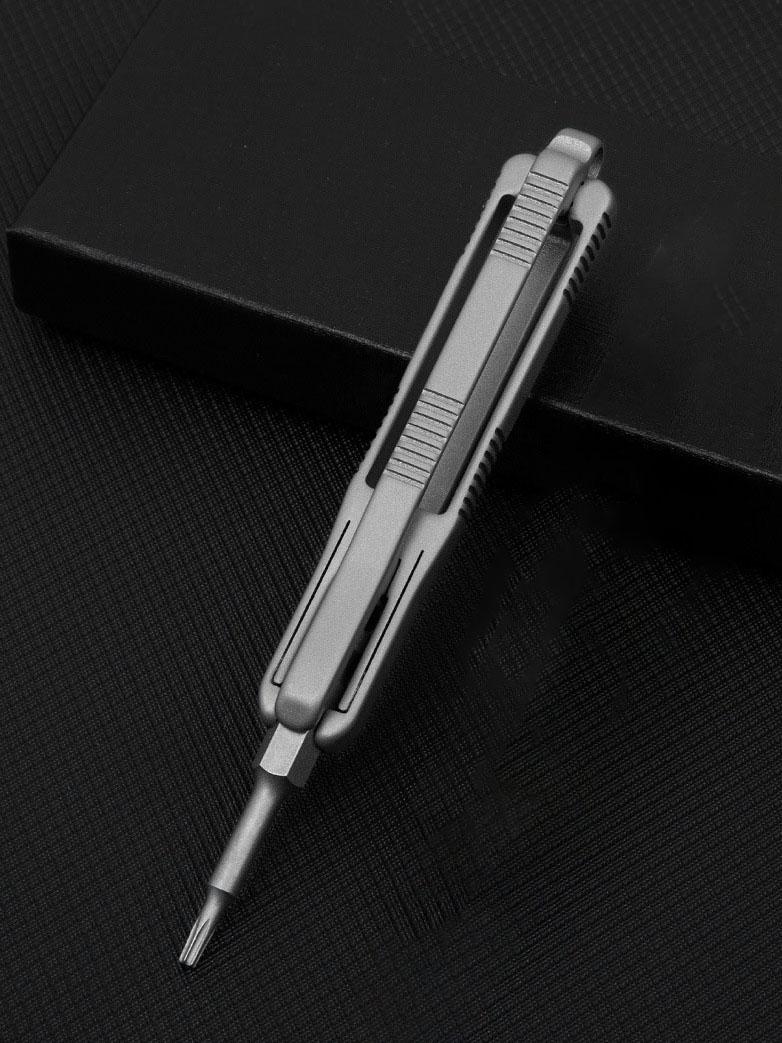 Titanium Alloy Removable Hex Head Screwdriver Portable Gadget Magnetic Screwdriver Bit Outdoor Riding Camping EDC Pocket Tools