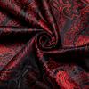 Barry.Wang Jacquard Silk Mens Scarf Floral Paisley Stylish Burgundy Gold Green Red Blue Purple For Male Wedding Business Party