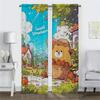 Cartoon Strawberry Garden Curtains Child Room Window Curtain for Room 2 Panel Halloween Decoration Tulle for Bedroom Shades Home