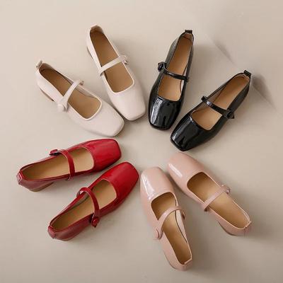 Fashion 2025 Spring Patent Leather Women Mary Jane Shoes Fashion Soft Sole Shoes Elegant Wedding Party Shoes