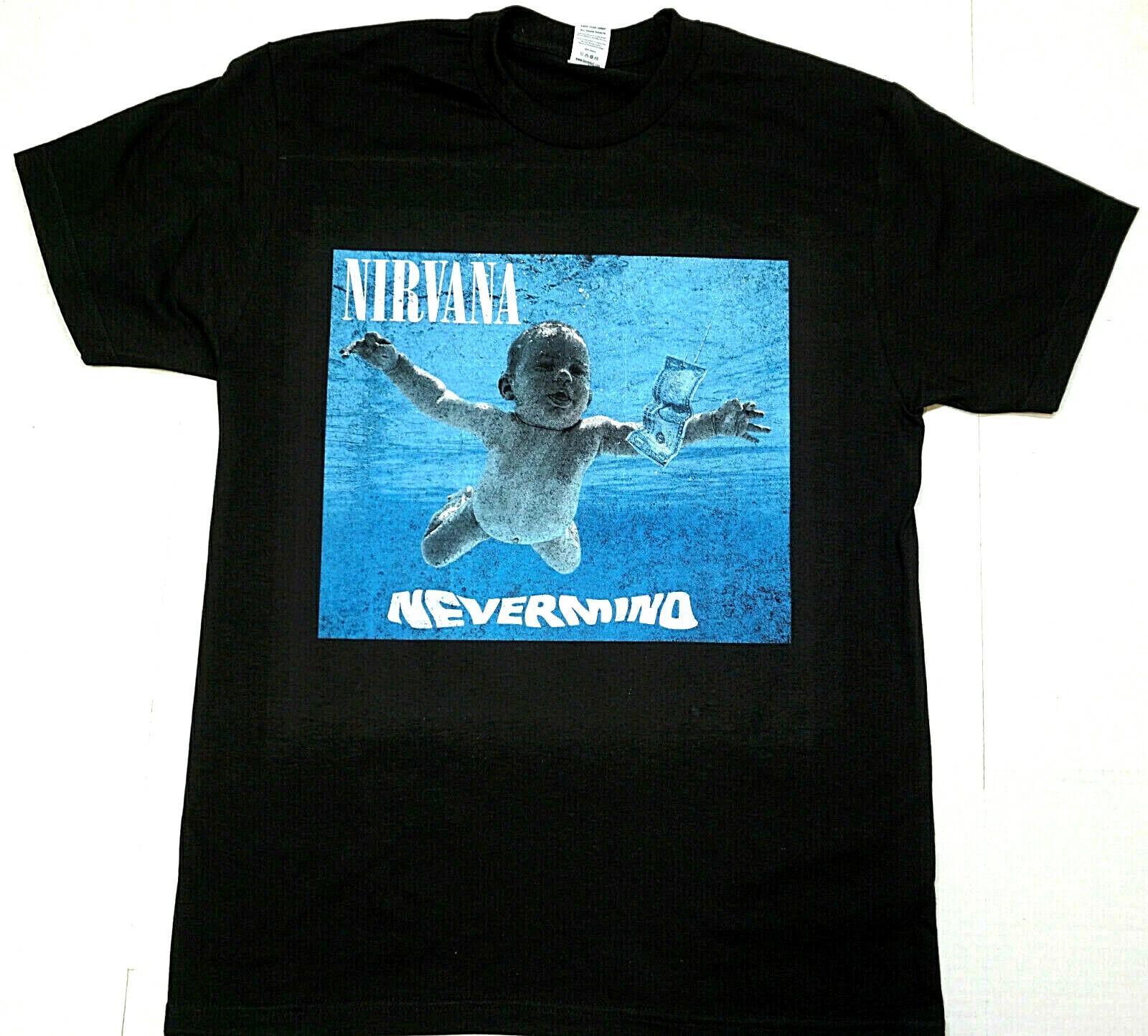 NIRVANA T-shirt Nevermind Grunge Rock Kurt Cobain Tee Men s 100% Cotton New S