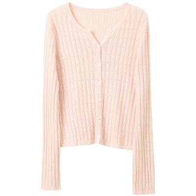 Sancai Women's Lyocell Blend V-Neck Knit Cardigan