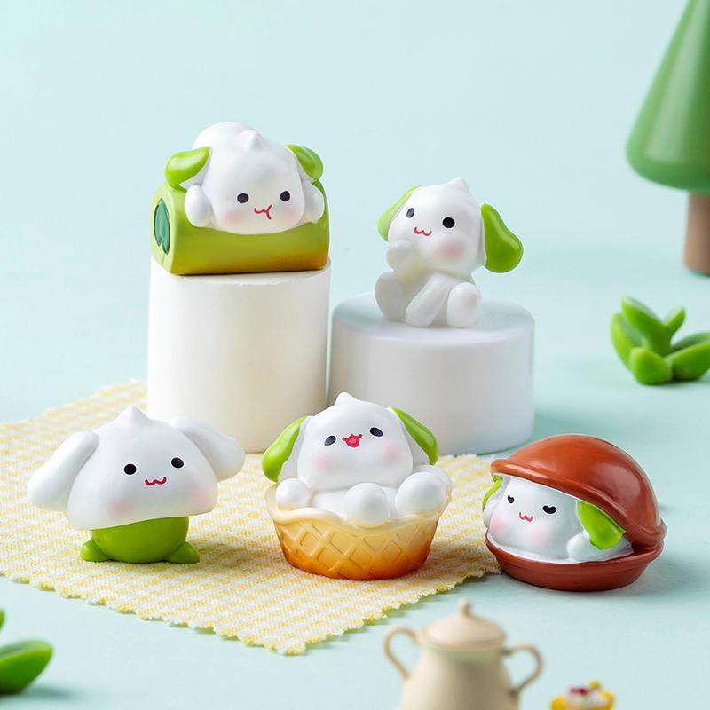 Cute Puppy Figurine Resin Diy Crafts Micro Landscape Desktop Small Ornaments Statue Decoration Mini Animal Statue