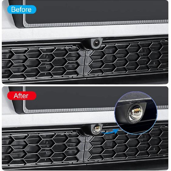 2Pcs Lens Guard PC Protective Cover Kits for Tesla from 2025Cybertruck / 2025 Model Y Juniper / 2025 Model S / 2025 Model 3 Front Bumper Camera