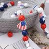 20pcs Star Heart Beads DIY Necklace Bracelet Accessories Red White Blue Wood Beads Tassel Craft Supplies
