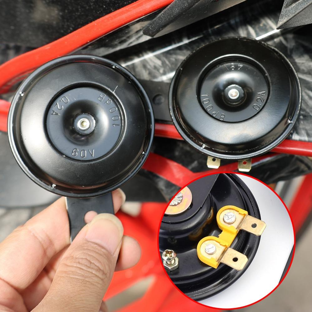 Universal Motorcycle Electric Horn 12/48/60V 105dB Loud Waterproof Round Speaker for Scooter Dirt Bike Motocross Accessories