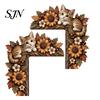 Chipmunk Shelf Sitter 2Pcs Tree Hollow and Animal Wooden Door Topper, Rustic Forest Style Decorative Country Decor for Windowsills Corner Decor,