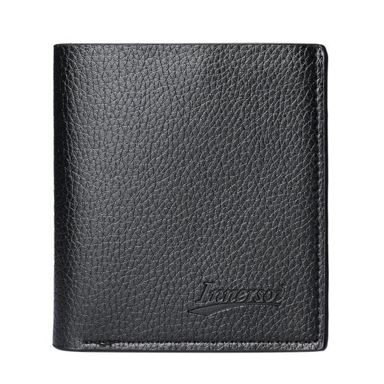 Men Wallet Faux Leather Solid Color Large Capacity Business Style Zipper Closure Firm Sticthing Portable Credit Card ID Card Holder Money Bag