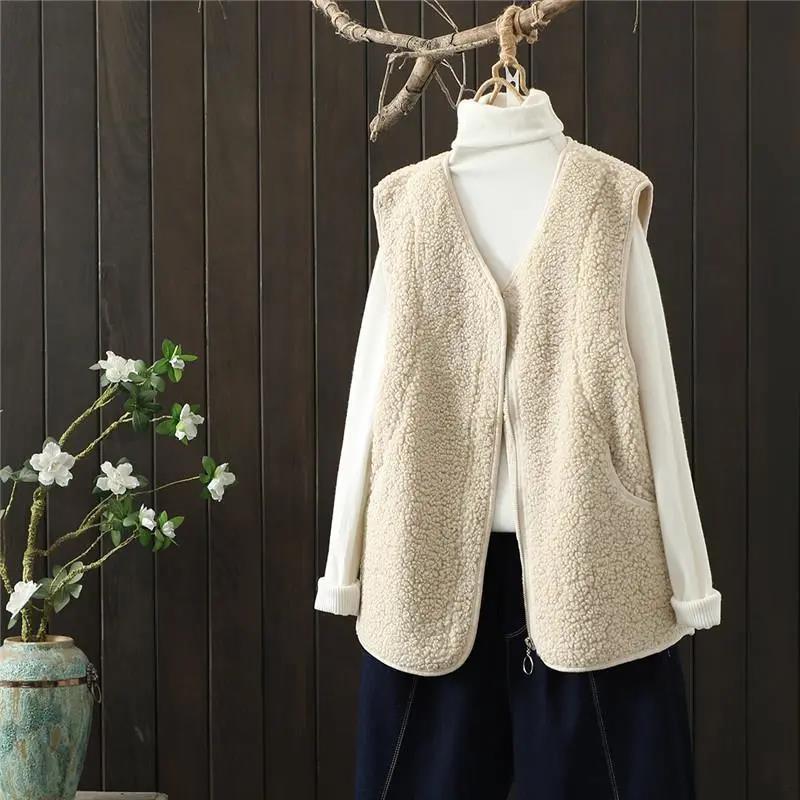 Spring Autumn Korean Style Women's Vest Jacket Outer Wear Waistcoat Vest Loose Solid Color Vest Tops