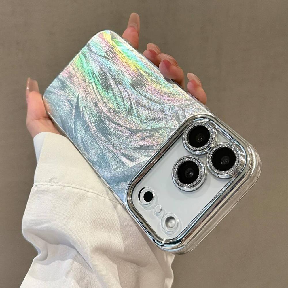 Luxusní třpytivý laserový kryt na telefon pro iPhone 17 Air 16 15 14 13 12 11 Pro Max Plus Ochrana objektivu Nárazuvzdorný bumper Zadní kryt