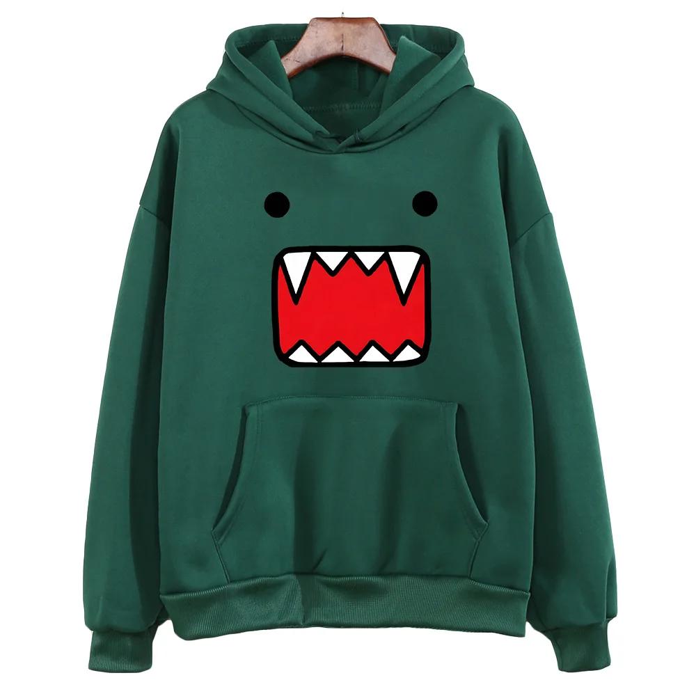 Domo Kun Print Sweatshirts Japanese Anime Clothing Graphic Hoodies Female/male Prevalent Sudaderas Autumn Winter Fleece Pullover