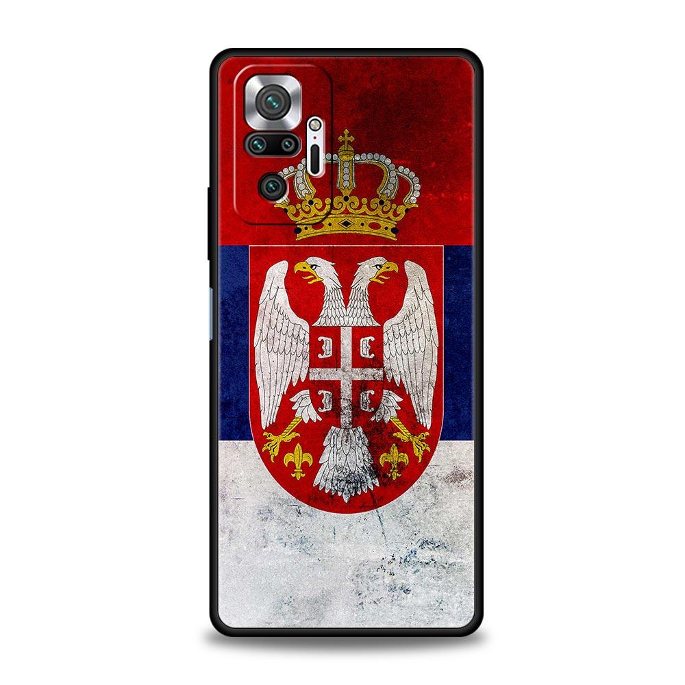 Serbia flag Badge Phone Case For Xiaomi Redmi Note 14 13 12 5G 11 10 Pro Plus 4G 9S 9 14C 13C 12C 10C 9C 9A Soft TPU Cover