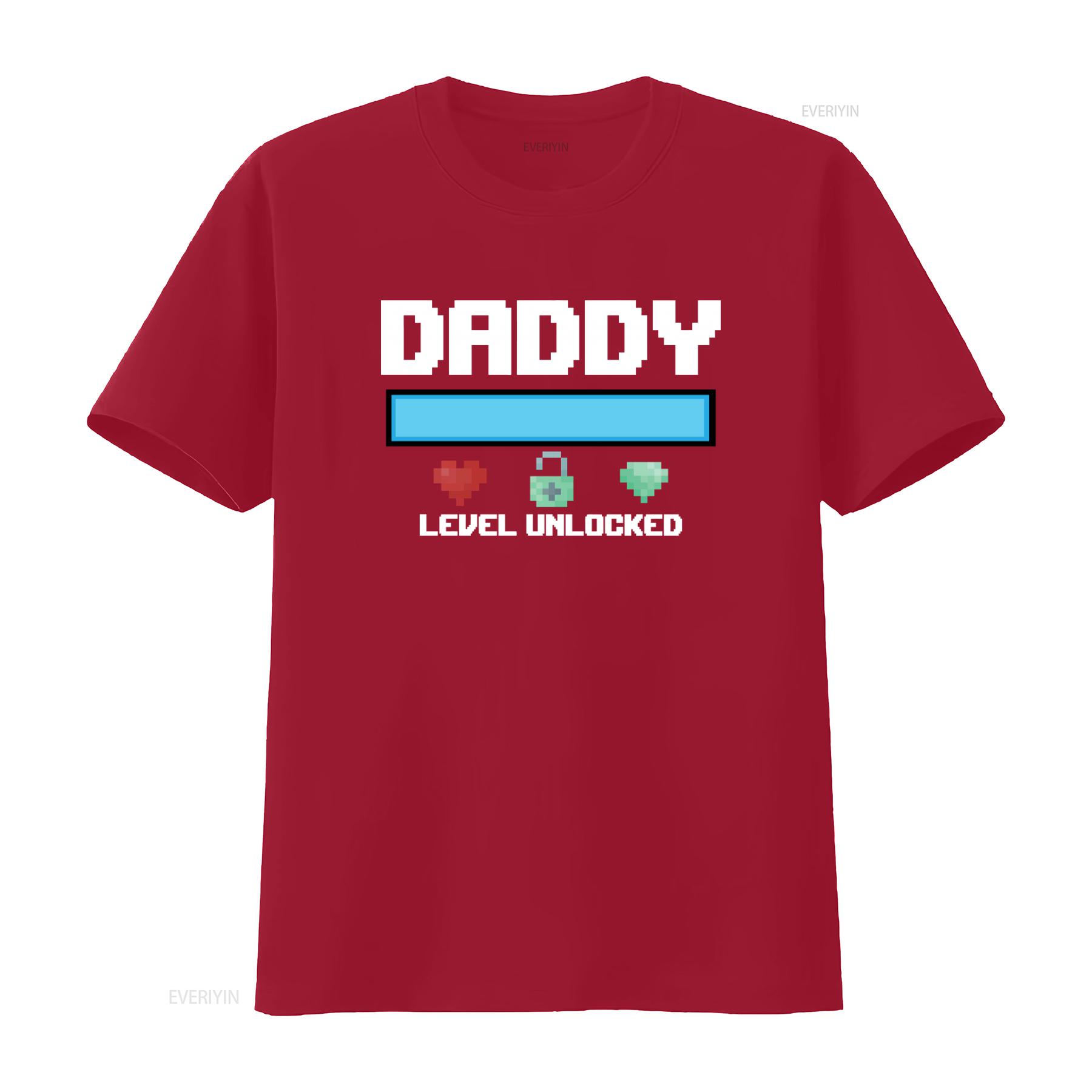 Dad Gamer T Shirt Pixel Art Daddy Level Unlocked Heart Lock Design Expectant Soon To Be First Time Future New Baby vintage S