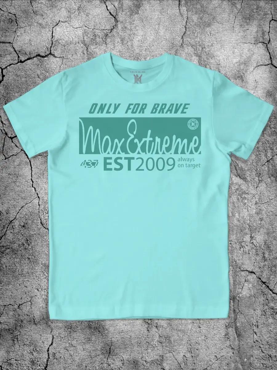 Men s T-shirt with mint print and Cotton Lettering S