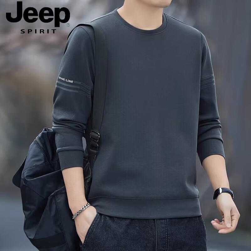 JEEP SPIRIT Men's Round Neck Long Sleeve Sweatshirt
