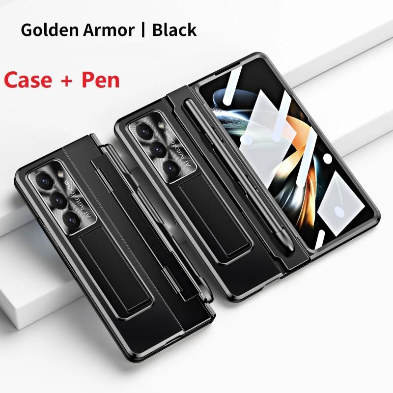 Slim Hard Case for Samsung Galaxy Z Fold 6 5 4 3 Stand Hinge Protective Film Cover Pen Holder Foldable