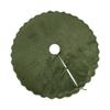 Velvet Wavy Edge Christmas Tree Skirt With Straps Soft Christmas Tree Base Mat Reusable Solid Color Christmas Tree Collar