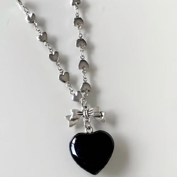 Elegant Heart Necklace Polished Alloy Jewelry Versatile Elegant Clavicle Chain Accessory For Dates Event Presents