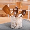 Set di pentole antiaderenti in teak thailandese: Spatola in Legno, Spatola per Saltare in Padella e Mestolo