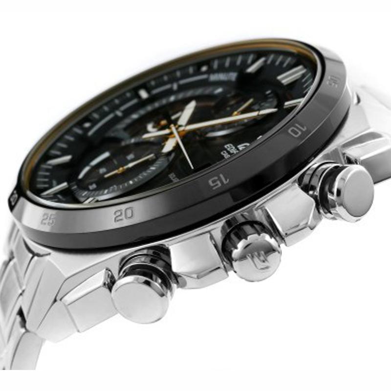 Casio CASIOEDIFICE Series Fashionable Simple Casual Three Eyes Waterproof Quartz Movement Stainless Steel Strap Japanese and Korean EQS-600DB-1A9