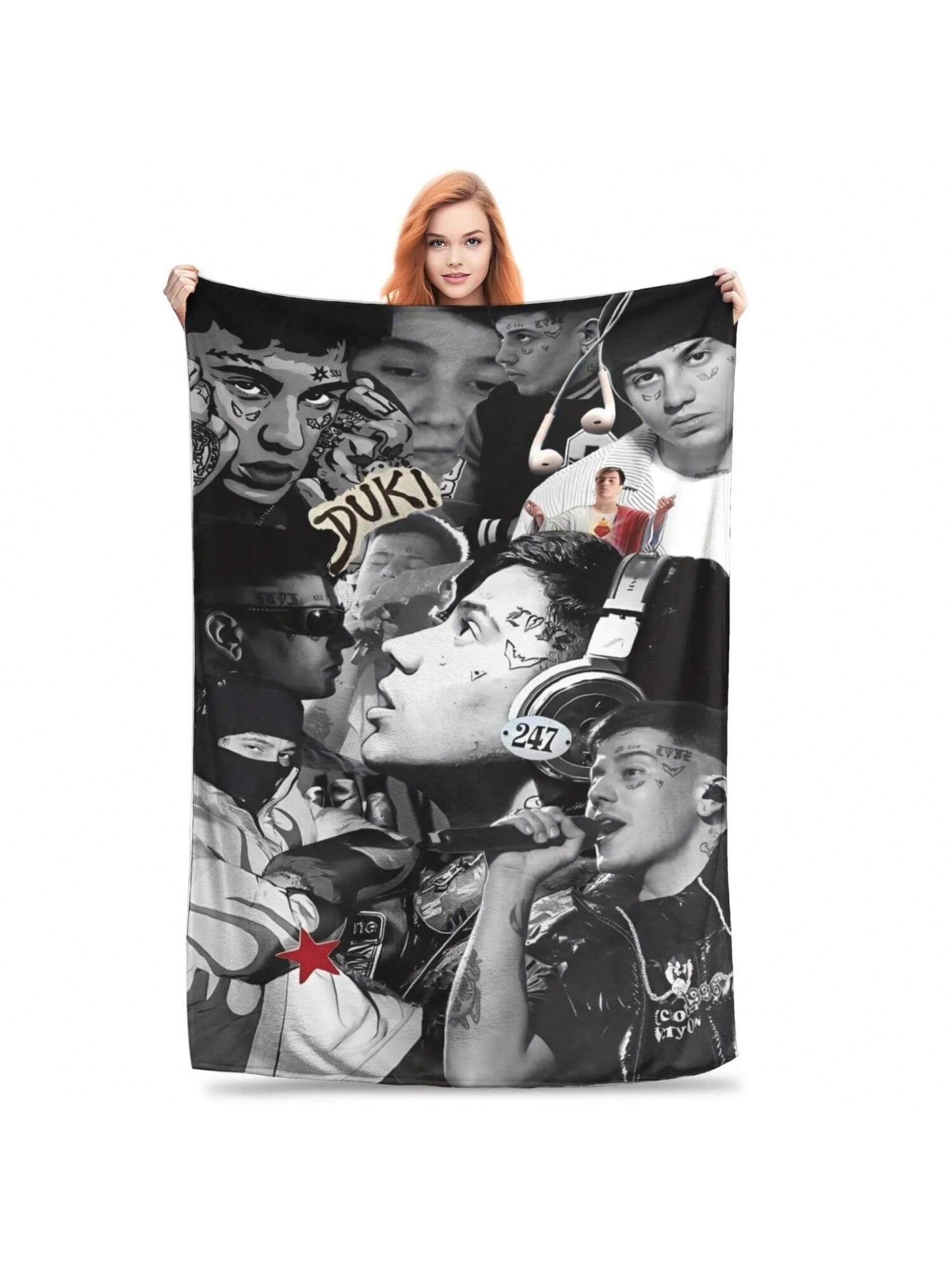 Duki Argentine Rapper Blanket Cover Fleece Warm Throw Blanket For Bedding Couch Bed Rug 75X95CM
