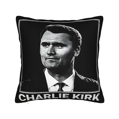 Kissenbezug Charlie Kirk Porträt Weicher Kissenbezug für Sofa Schlafzimmer Heimdekoration Kawaii Kissenbezüge