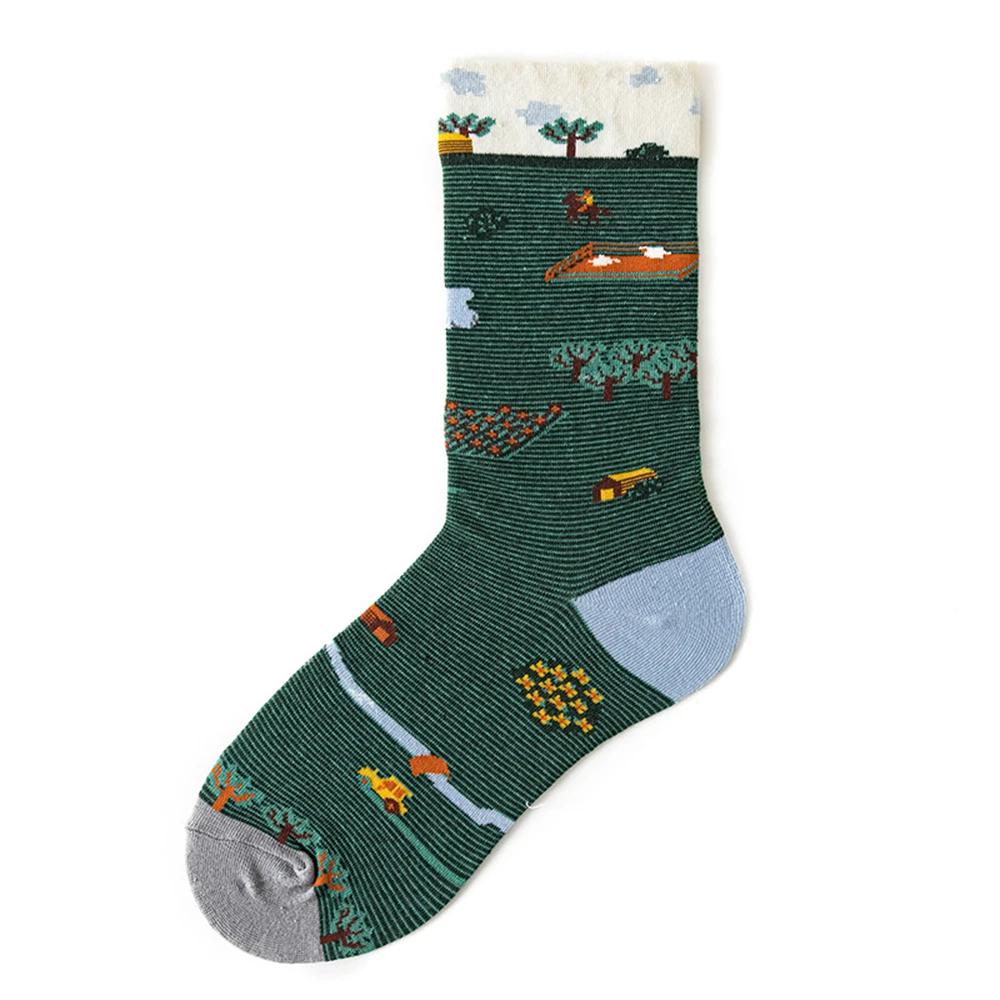 Colorful Cartoon Creative Fashion Vine Graffiti Novelty Men Women Socks Winter Warm Comfortable Cotton Sokken Dropship