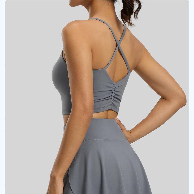 New Summer Beautiful Back Sports Bra Female Shock Proof Push Up One Cup Sling Fitness Yoga Vest for Women