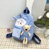 23x10x31cm Purple Kindergarten Children's Backpack Green Cub Stuffed Toy Rucksack Light Cute Rabbit Cartoon Girl Adjustable Shoulder Strap Knapsack