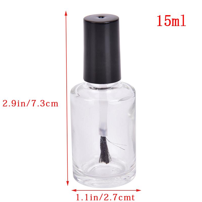 1Pcs 5/10/15ml Empty Glass Nail Polish Bottle With Brush Nail Oil Glass Bottle