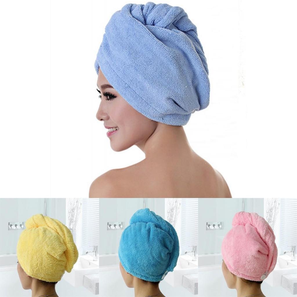 Thick Double Layer Hair Drying Cap With Waterabsorbing Coral Fleece For Women