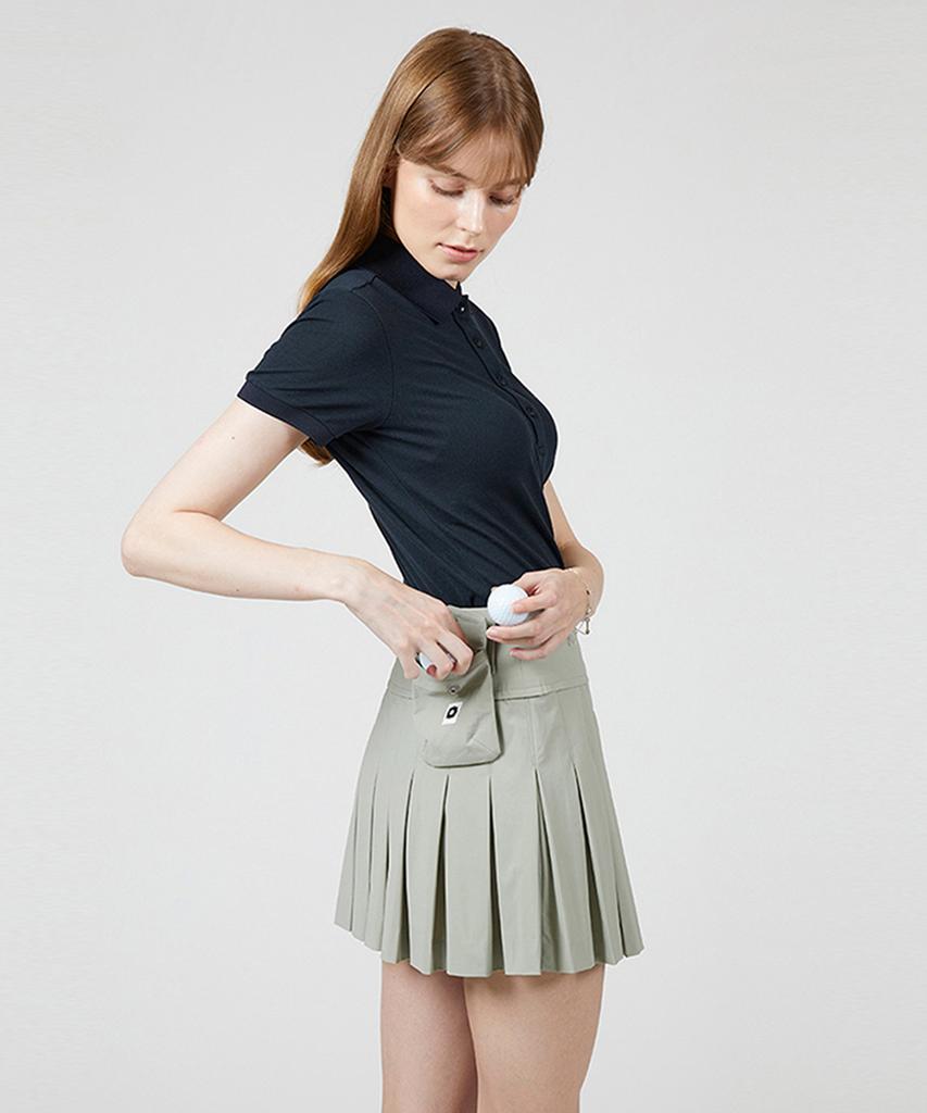 AVEN Banded Pleated Skirt Mint