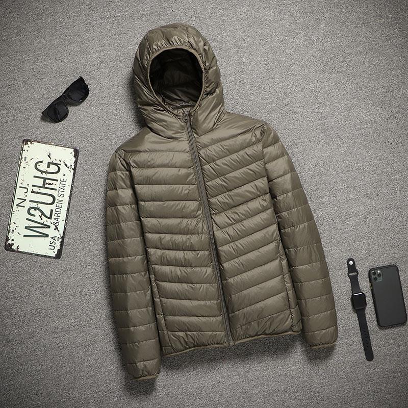 Men's Ultra-Thin Lightweight Down Cotton Jacket, Large Size, Cold-Proof, Short, Off-Season Clearance