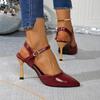 Fashion Women's Summer Wrapped Head Sandals Fashion Pointed Shallow Mouth Metal Buckle Anti-slip Wear-resistant High Heels