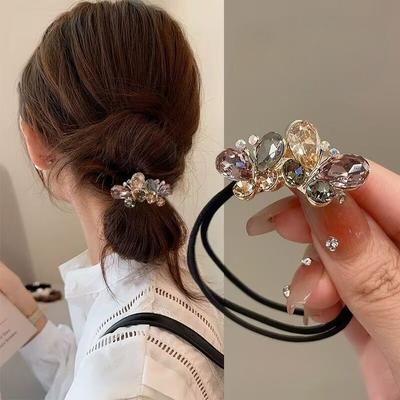 The New Elegant Butterfly Hair Tie Forest-style High Appearance Level Hair Tie Stylish Hair Band Hair Tie and Popular Rubber Band Hair Accessory